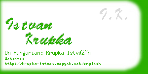 istvan krupka business card